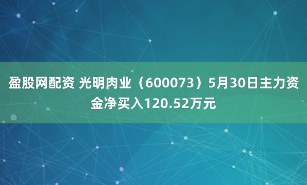 盈股网配资 光明肉业（600073）5月30日主力资金净买入120.52万元